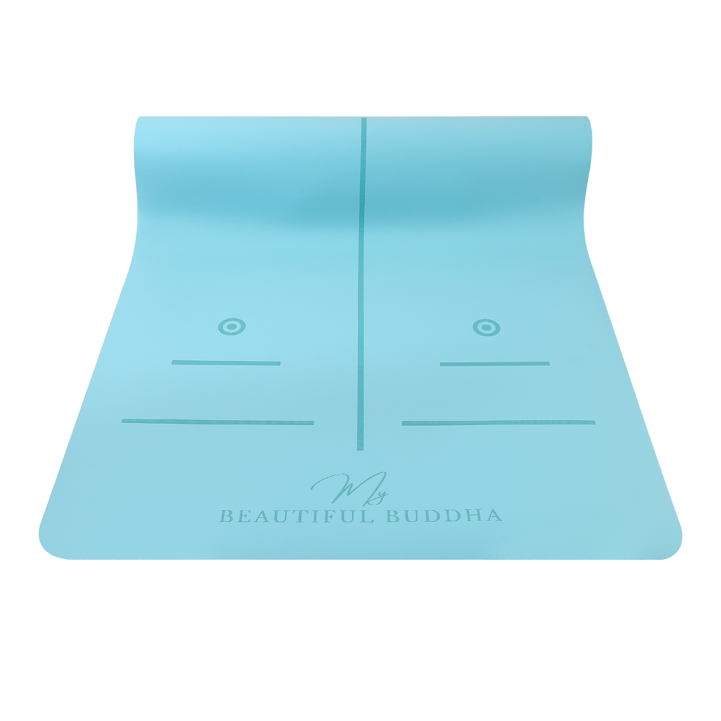 Premium Yoga Mat - Aqua Alaskan + Carry Stretch Strap