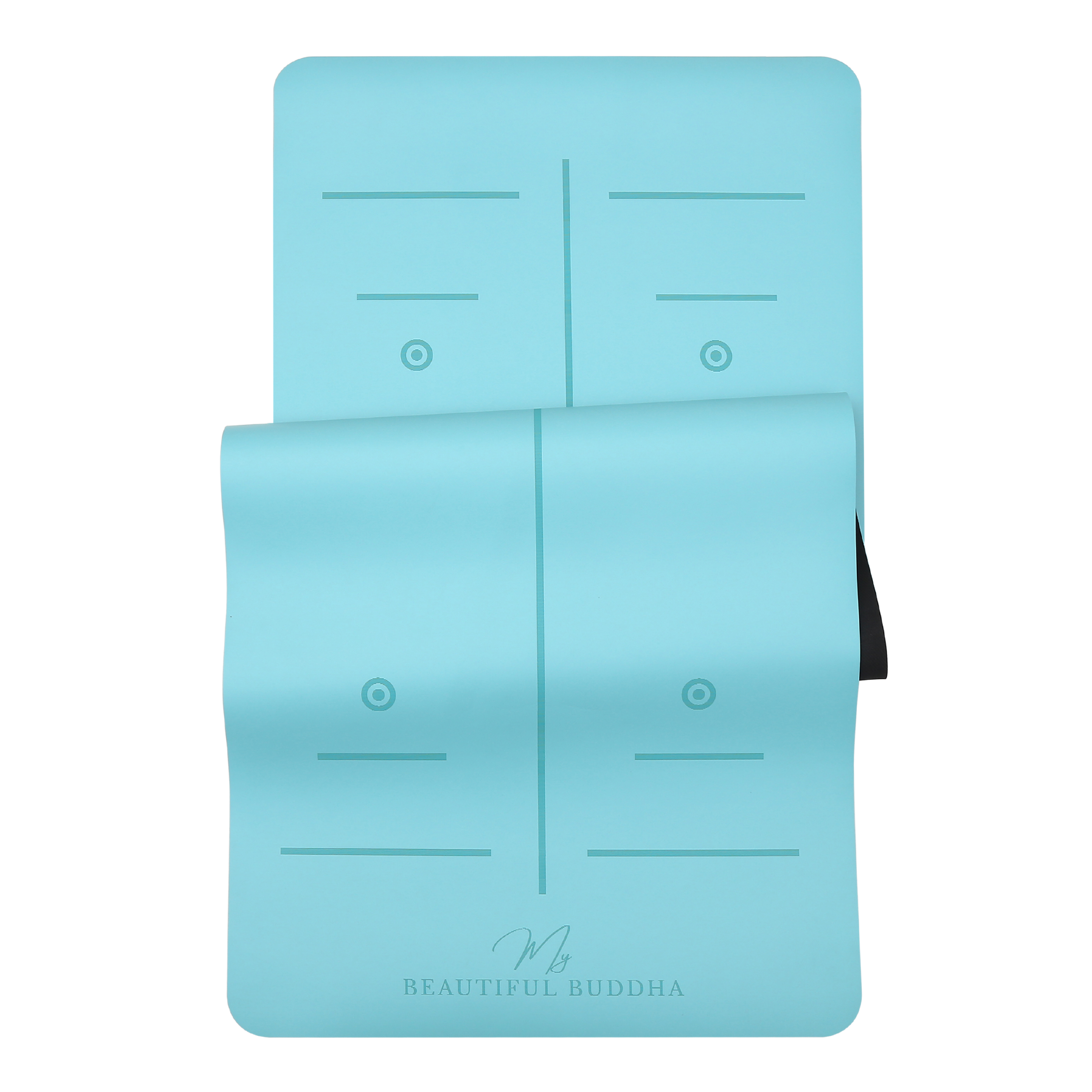 Premium Yoga Mat - Aqua Alaskan + Carry Stretch Strap