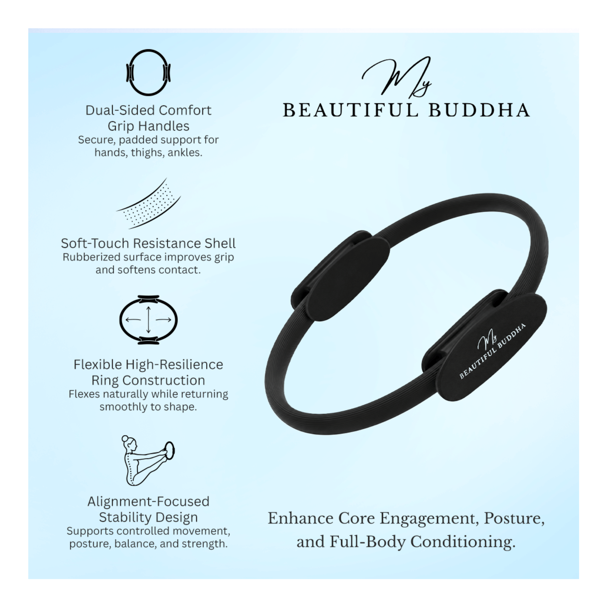 Core Movement Pilates Ring - Strength & Resistance Training - Barre, Sculpt