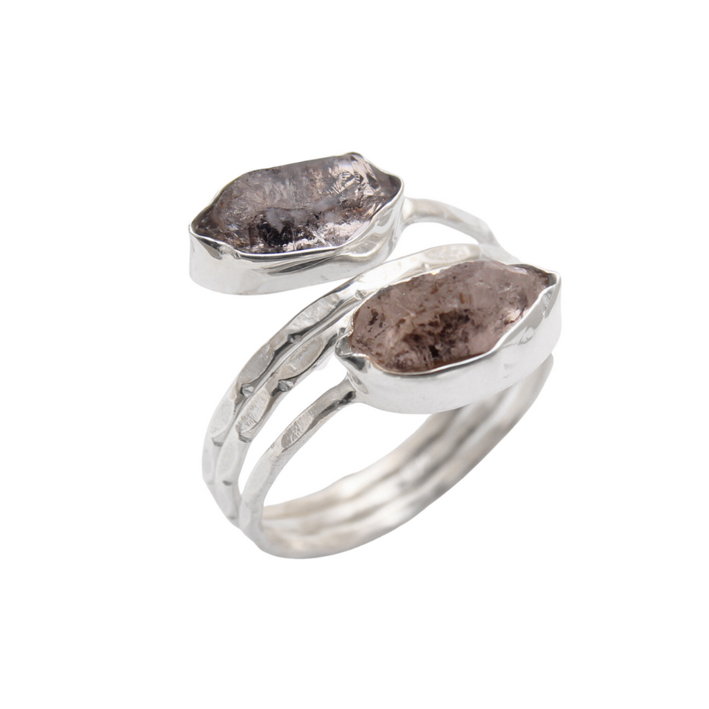 Two Tone Herkimer Diamond Ring