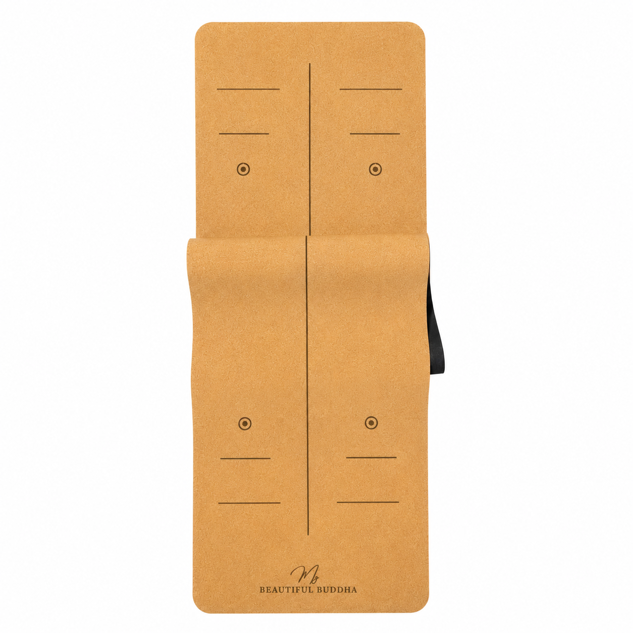 Premium Yoga Mat - Organic Cork + Carry Stretch Strap