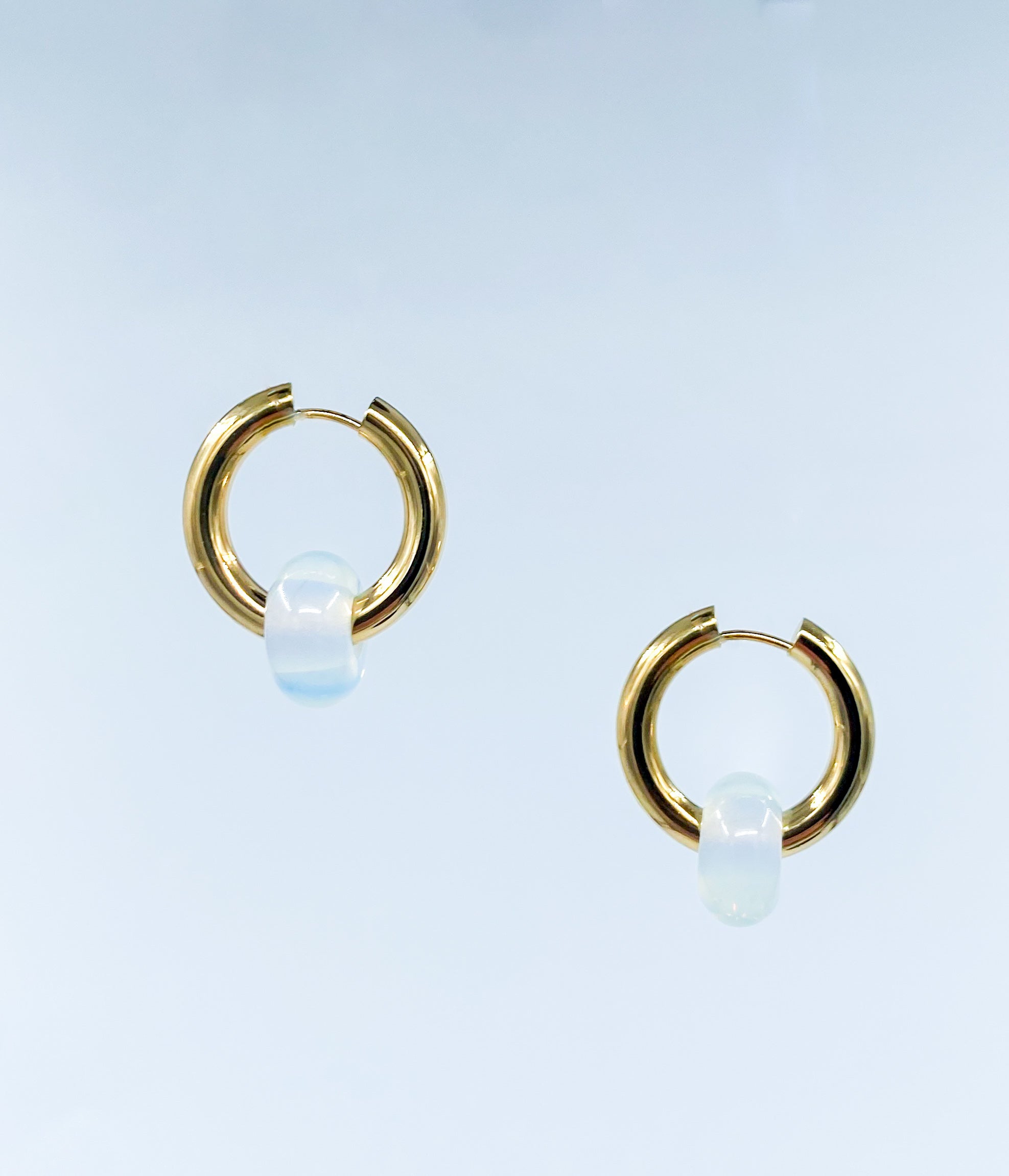Milk Bead Hoop Earrings