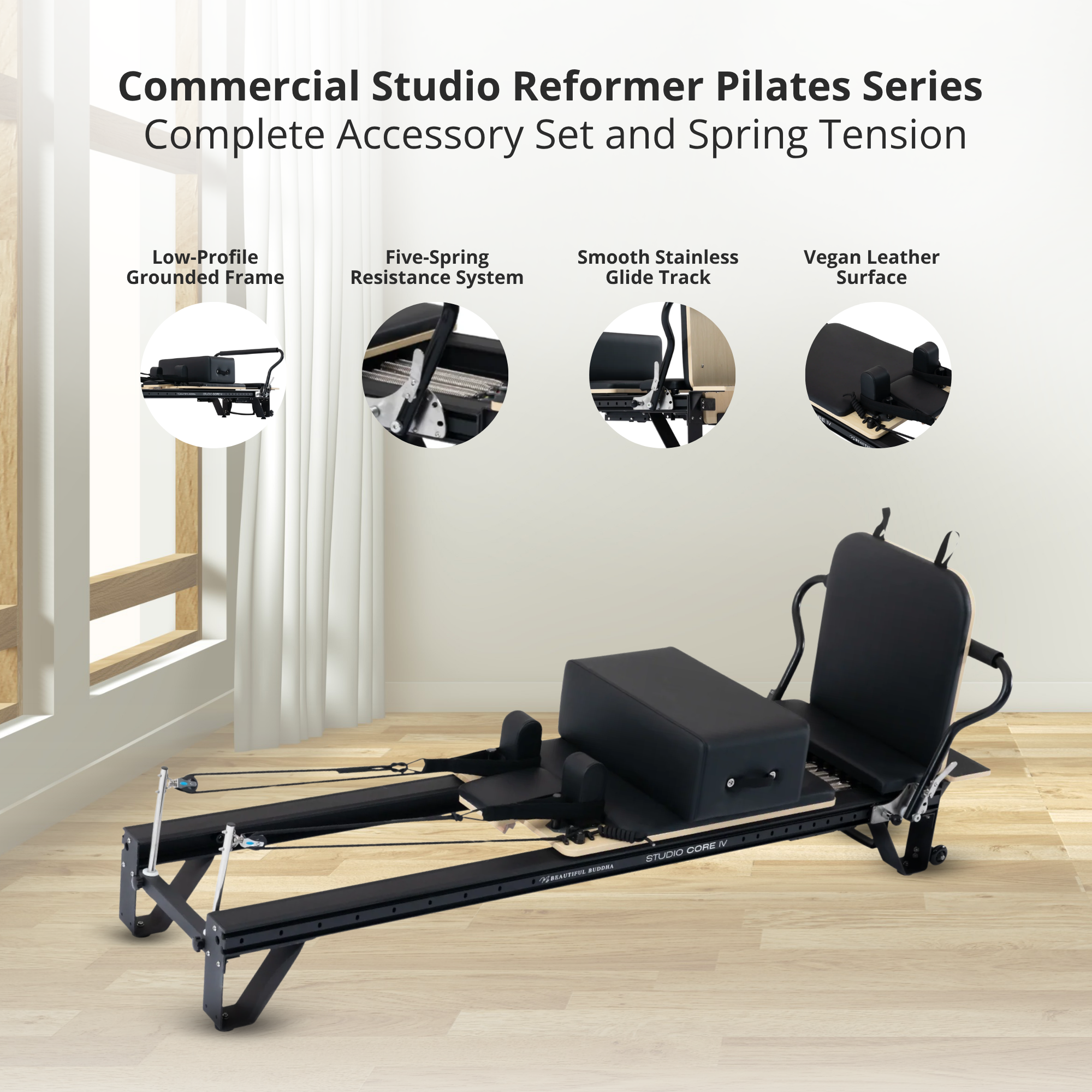 STUDIO CORE IV Commercial Pilates Reformer - Full Set Up