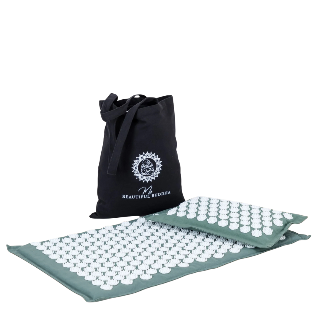 Acupressure Mat & Pillow – Organic Cotton, Coconut Husk & Lotus Spikes
