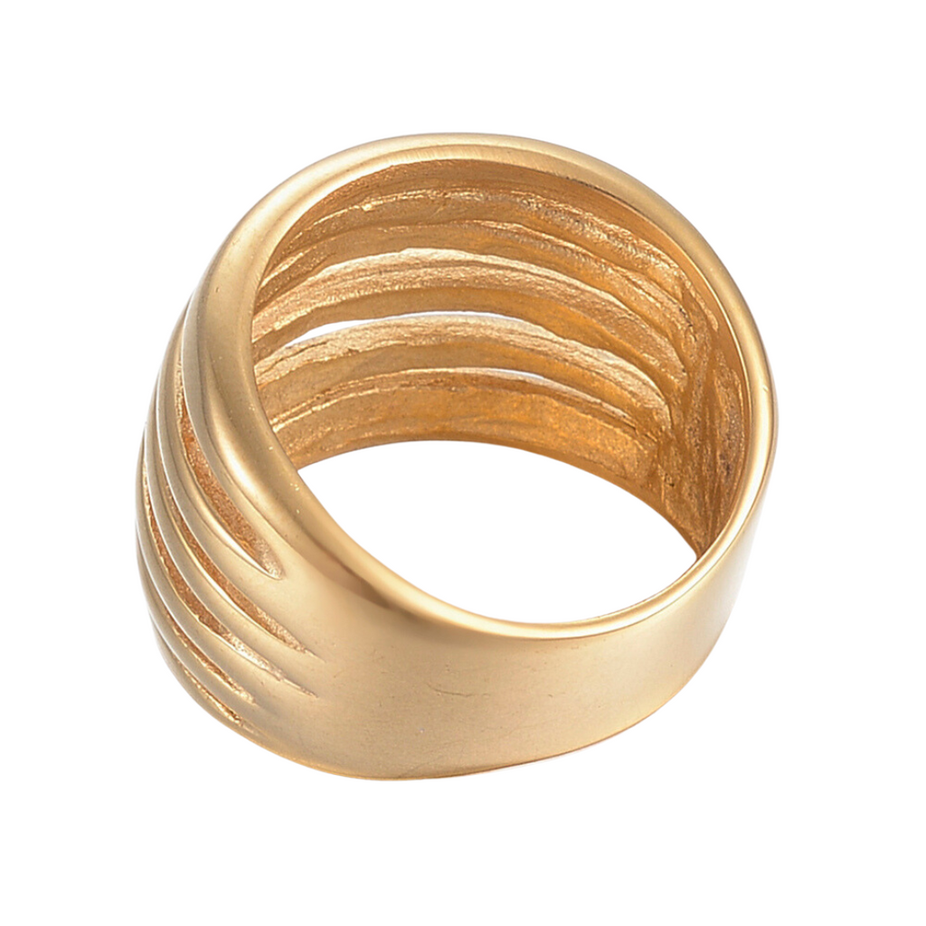 Wide Band Textured Statement Ring