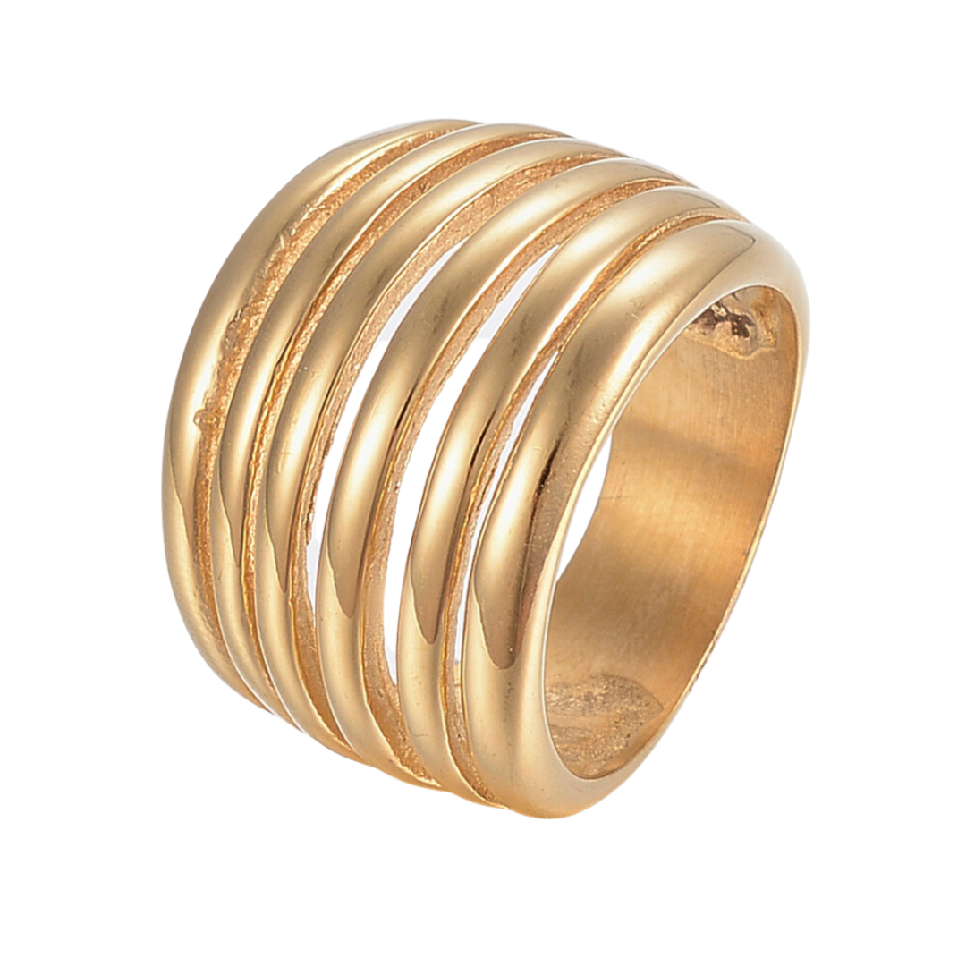 Wide Band Textured Statement Ring