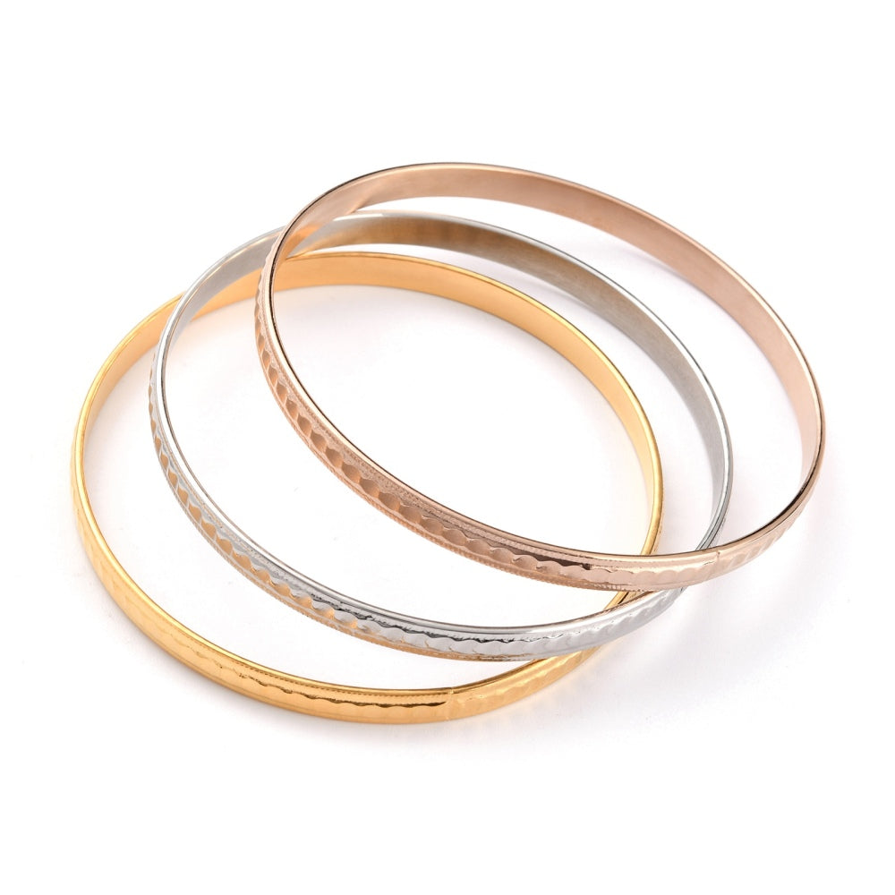 Textured Stackable Bangle Set