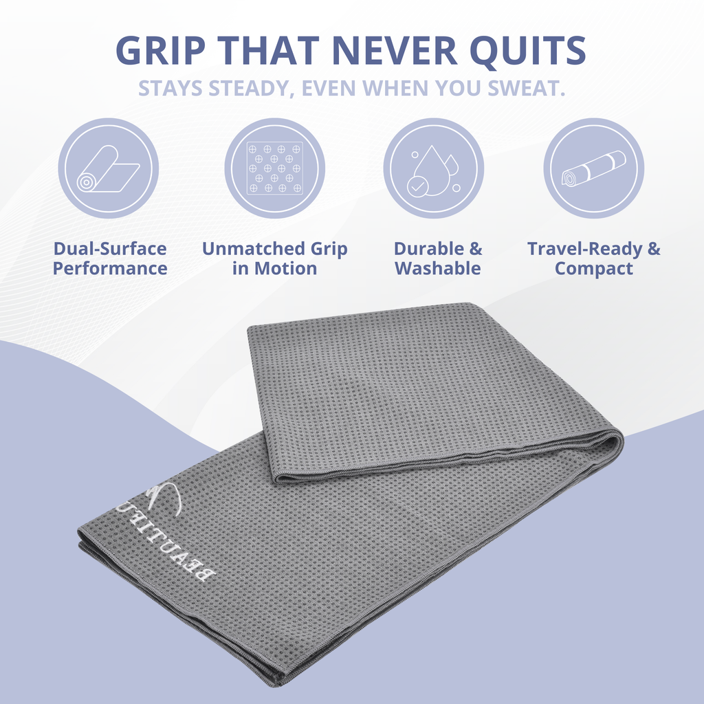 Yoga Mat Towel - Quick-Dry and Ultra Grip Layered