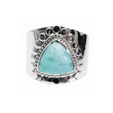 Ornate Artisan Larimar Ring