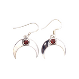 Crescent Garnet Cut Earrings