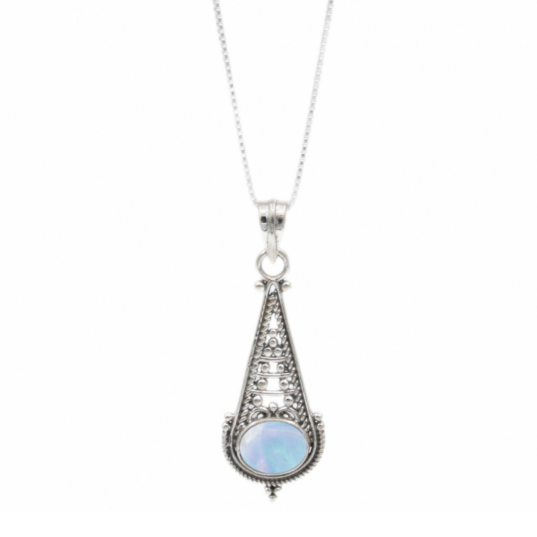 Detailed Filagree Labradorite Necklace
