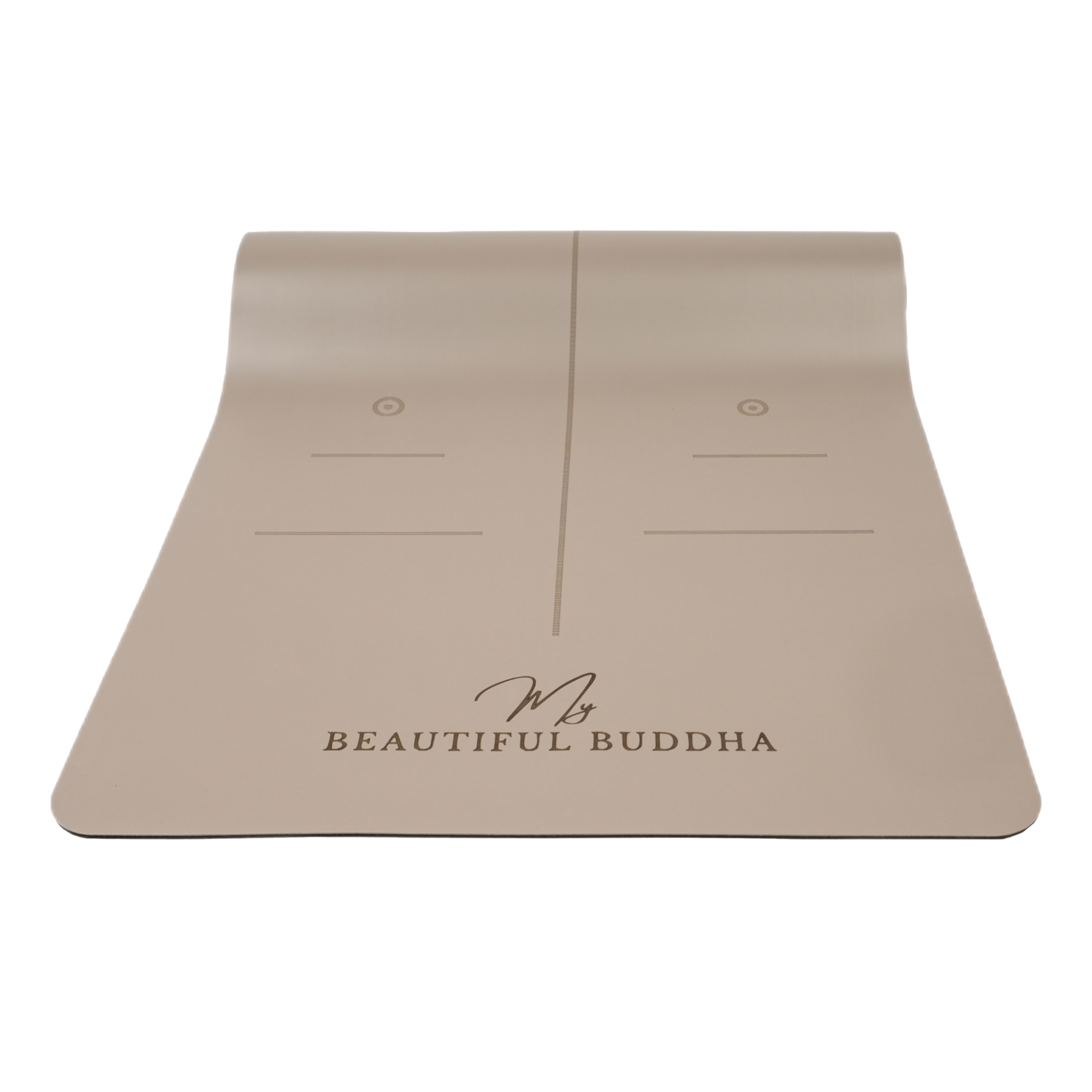 MBB Signature 5mm Studio Yoga Mat with a Carry Stretch Strap - Best Seller - Latte