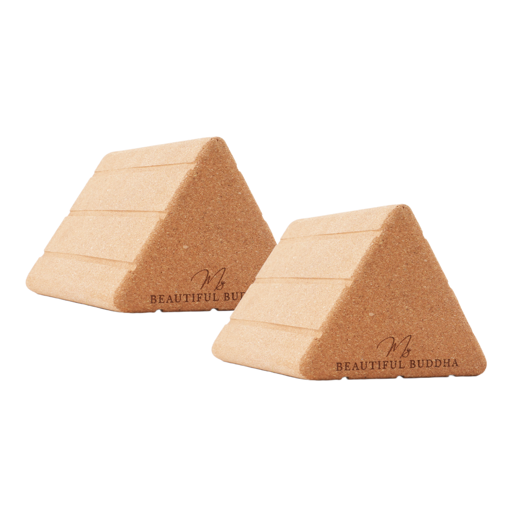 Triangular Cork Yoga Wedge  – Angled Joint Support for Poses & Postures