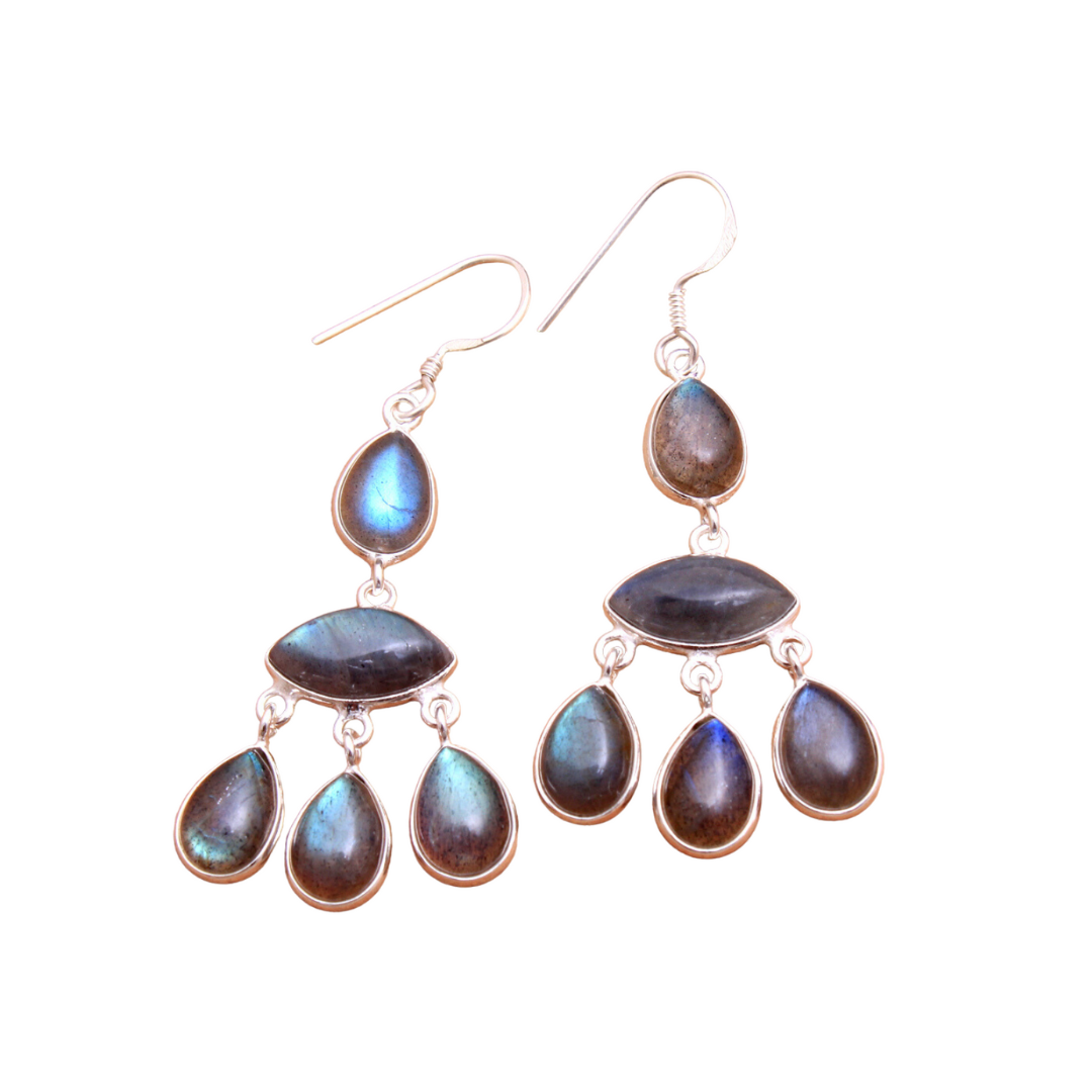 Chandelier Labradorite Dangle Earrings