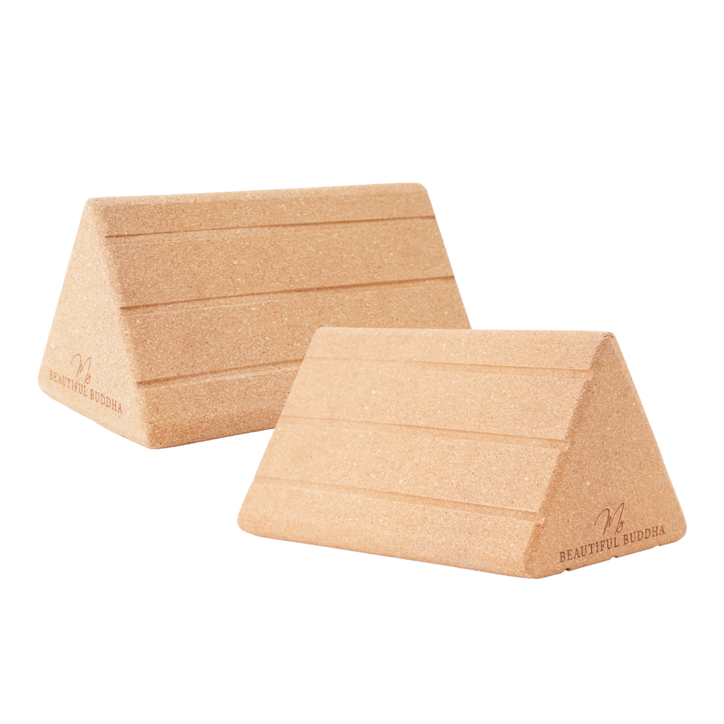 Triangular Cork Yoga Wedge  – Angled Joint Support for Poses & Postures