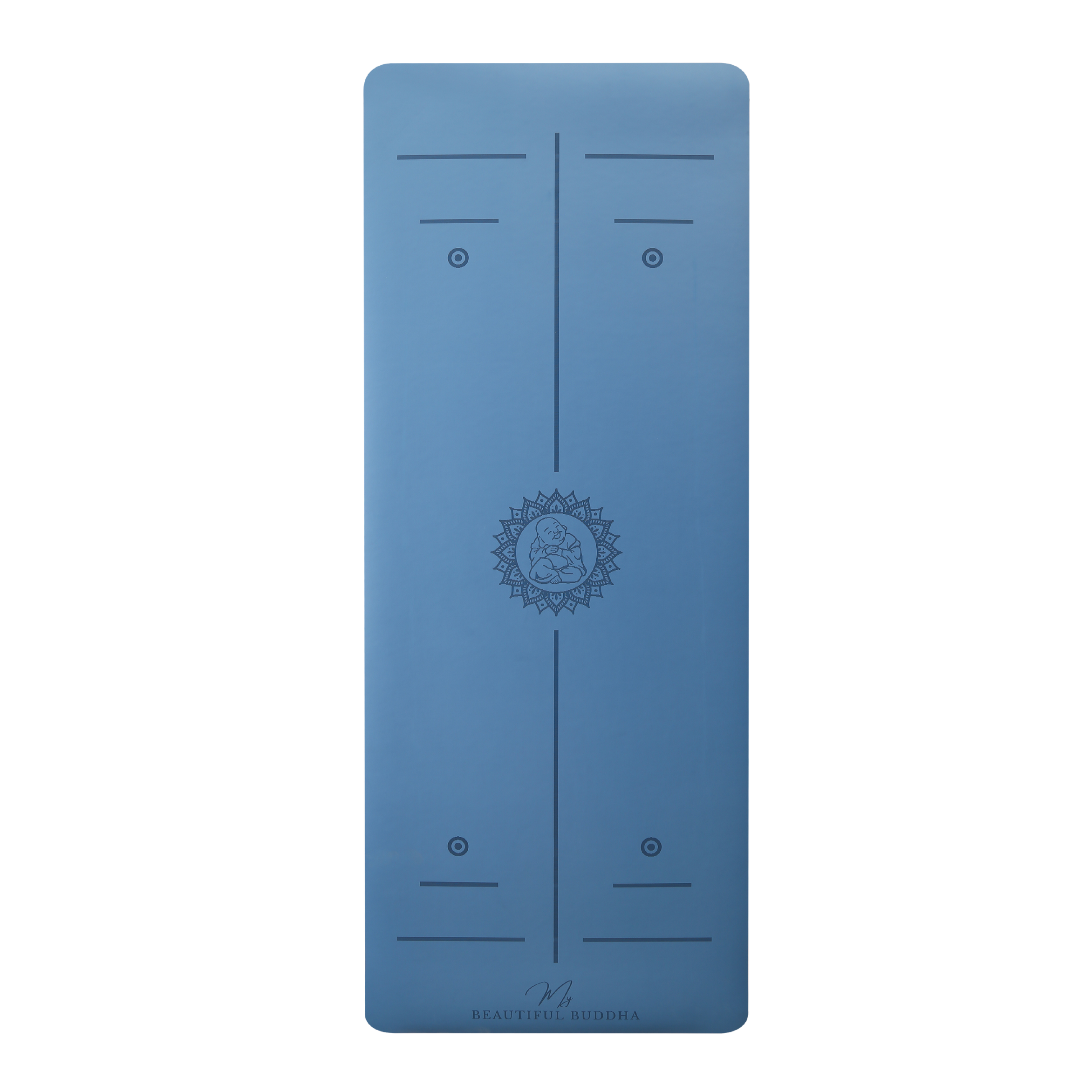 MBB Signature 5mm Studio Yoga Mat with a Carry Stretch Strap - Best Seller - Regal Blue