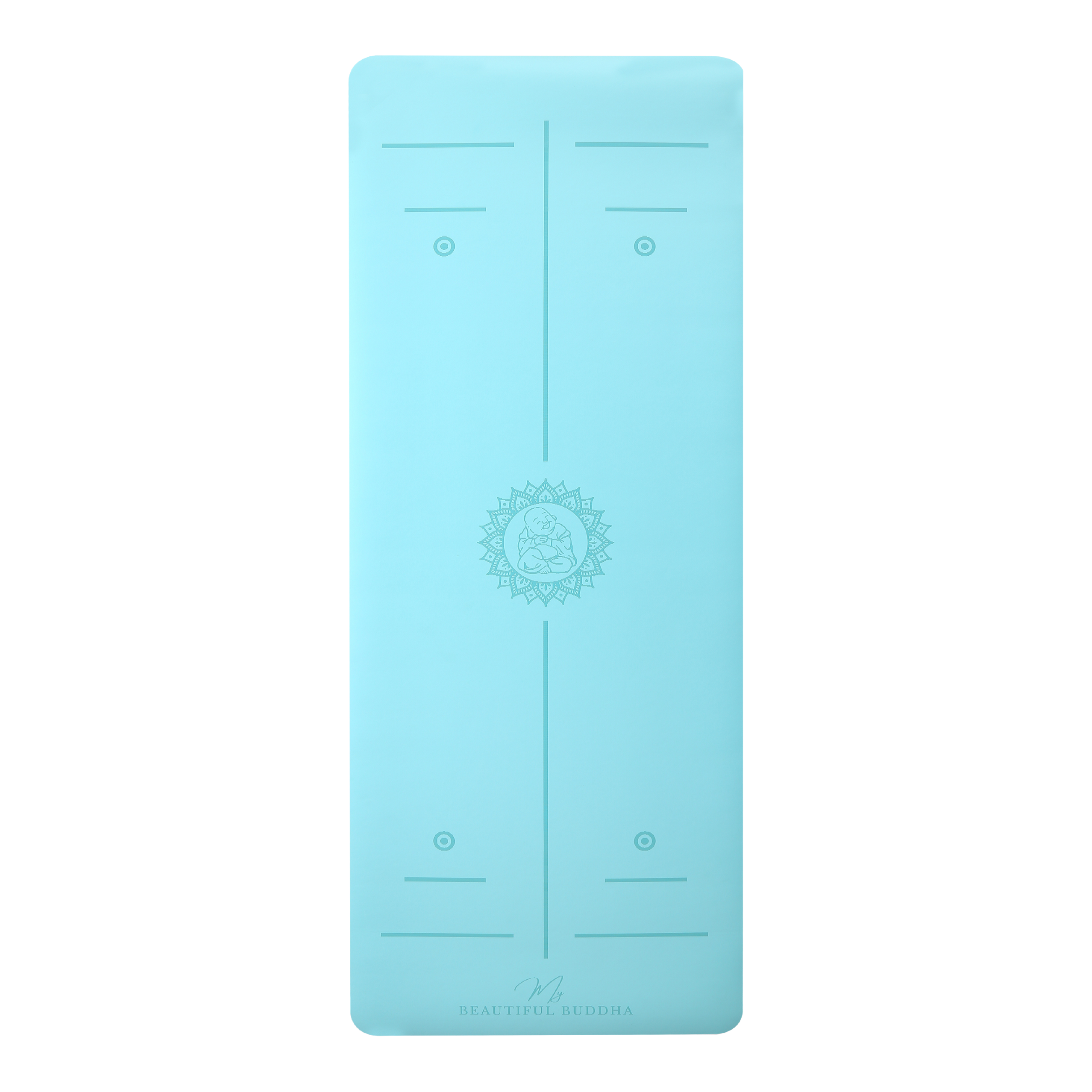 MBB Signature 5mm Studio Yoga Mat with a Carry Stretch Strap - Best Seller - Aqua Alaskan