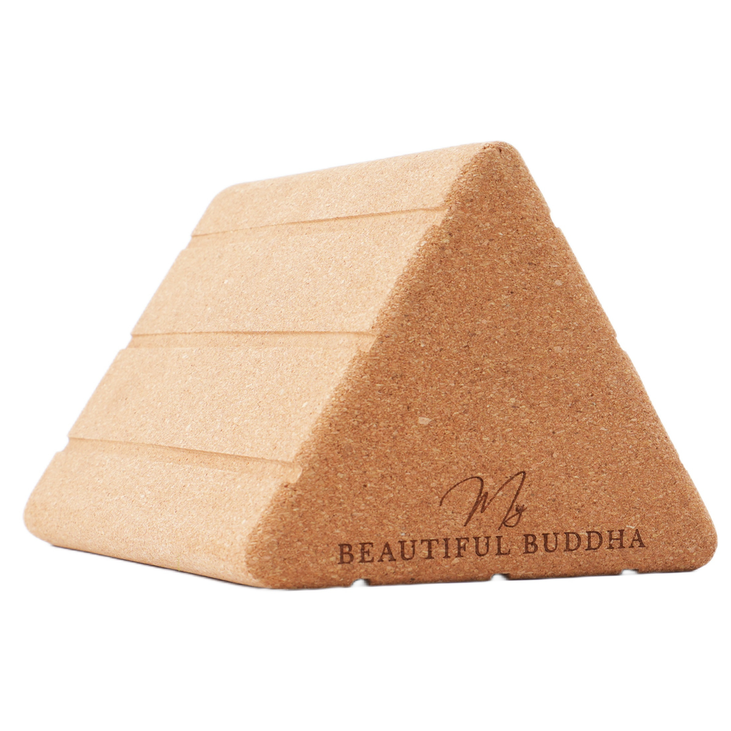 Triangular Cork Yoga Wedge  – Angled Joint Support for Poses & Postures