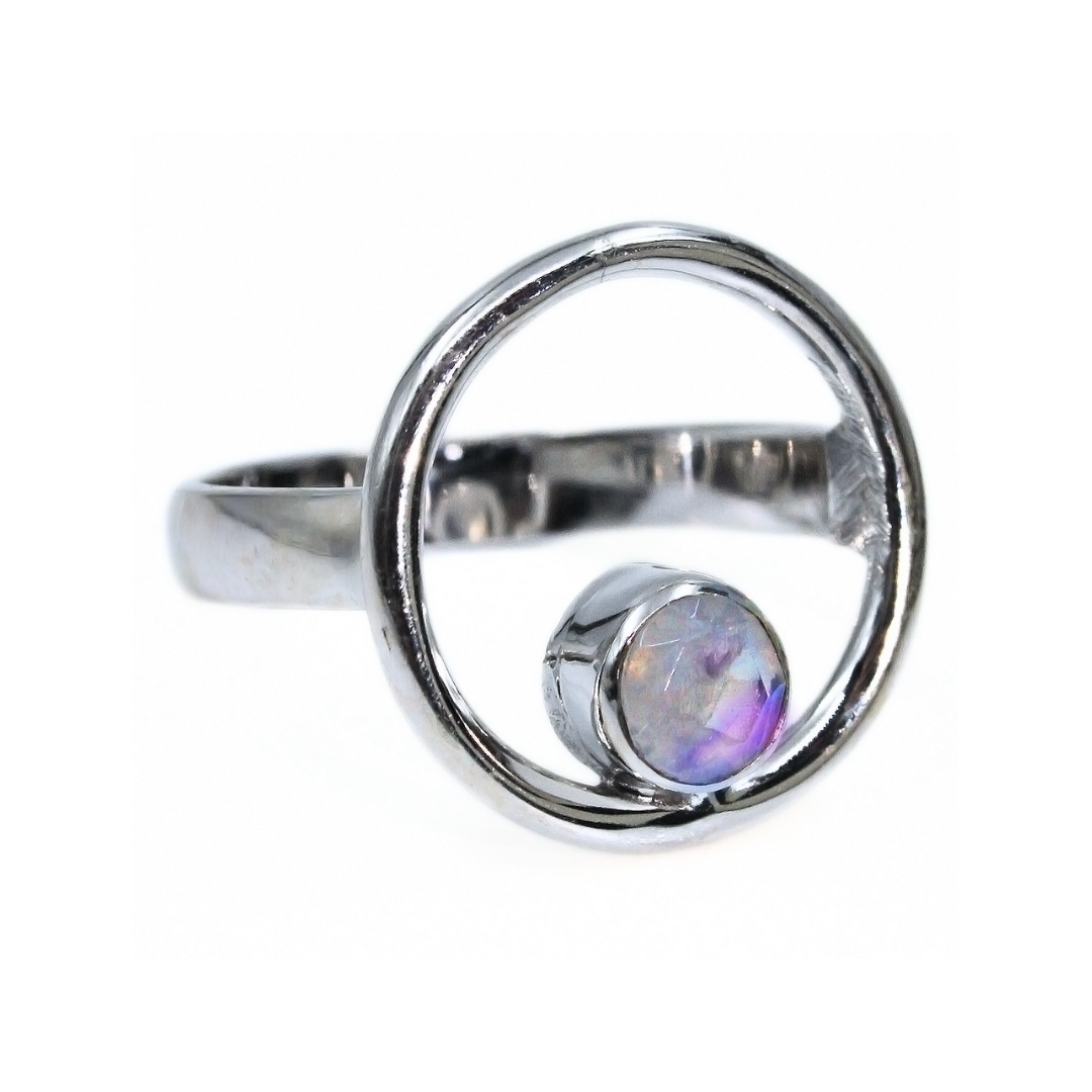 Open Circle Moonstone Ring