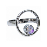 Open Circle Moonstone Ring