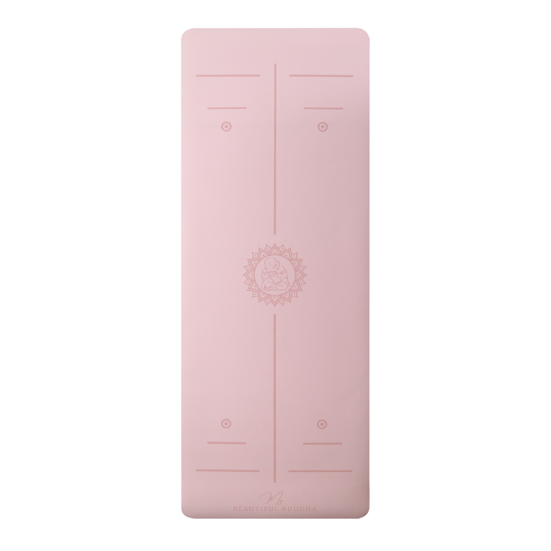 MBB Signature 5mm Studio Yoga Mat with a Carry Stretch Strap - Best Seller - Pastel Pink