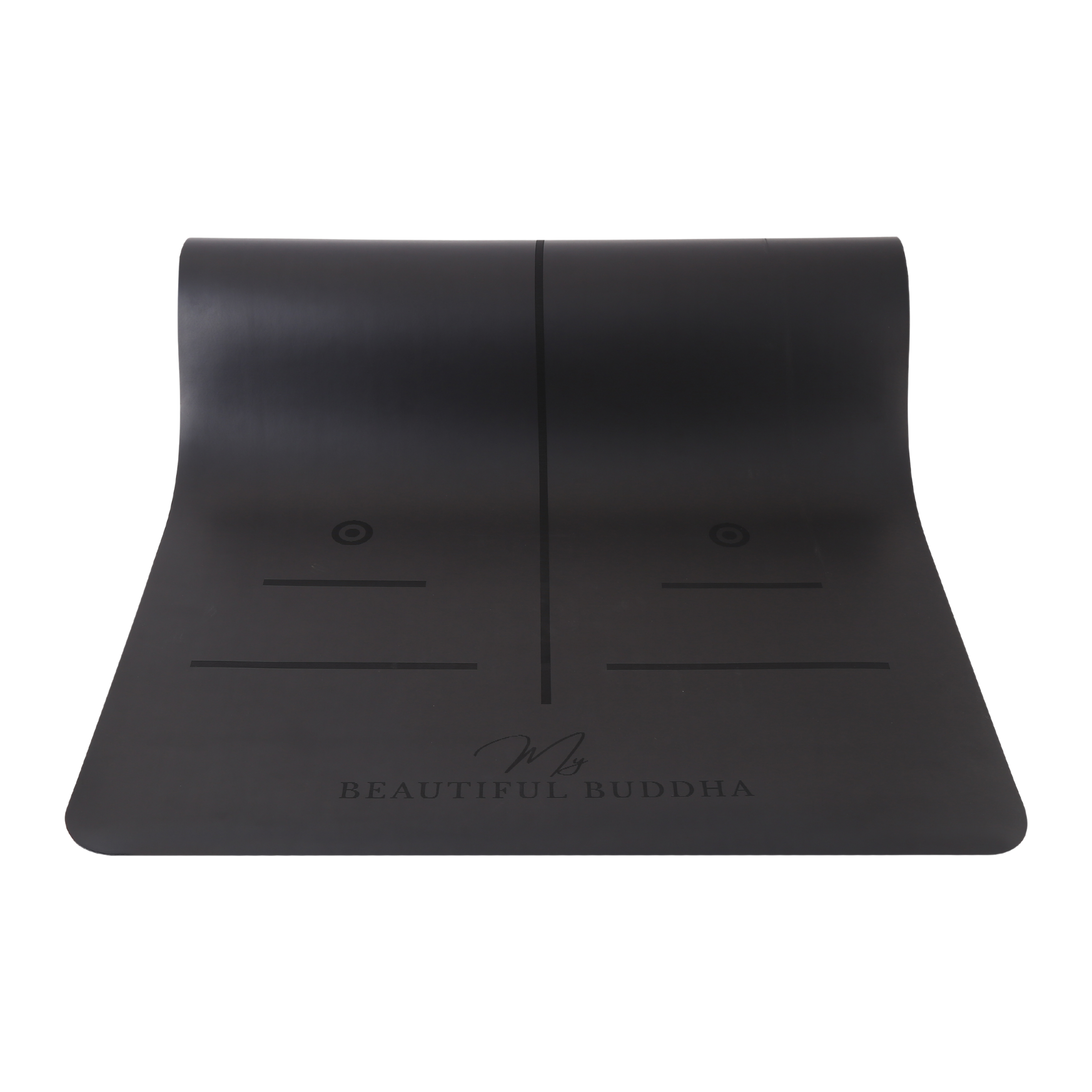 Premium Yoga Mat - Flow Support Black (8mm) + Carry Stretch Strap