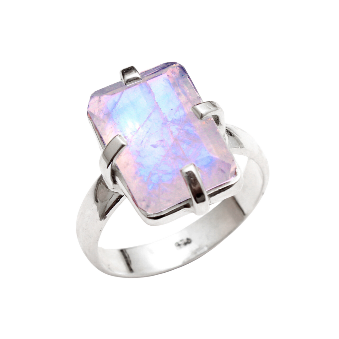 Square Cut Moonstone Ring