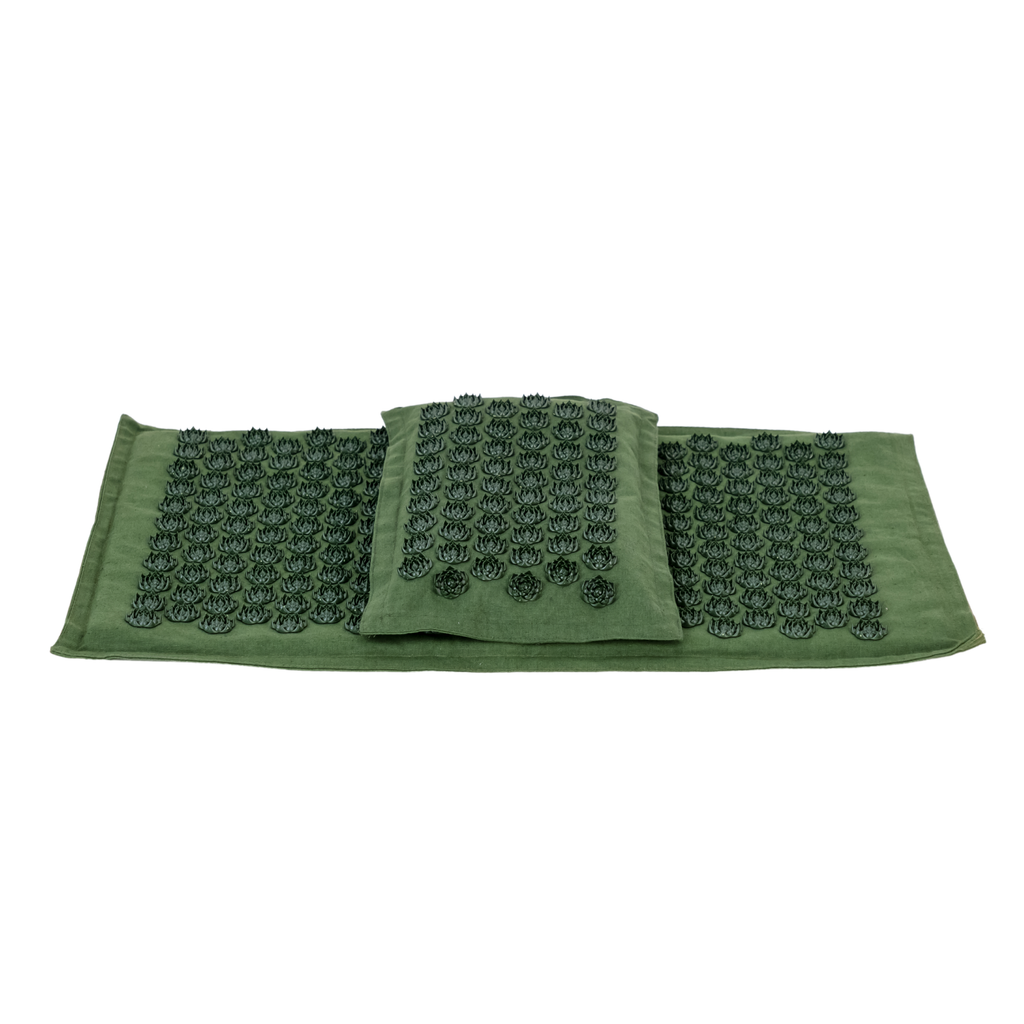 Acupressure Mat & Pillow – Organic Cotton, Coconut Husk & Lotus Spikes
