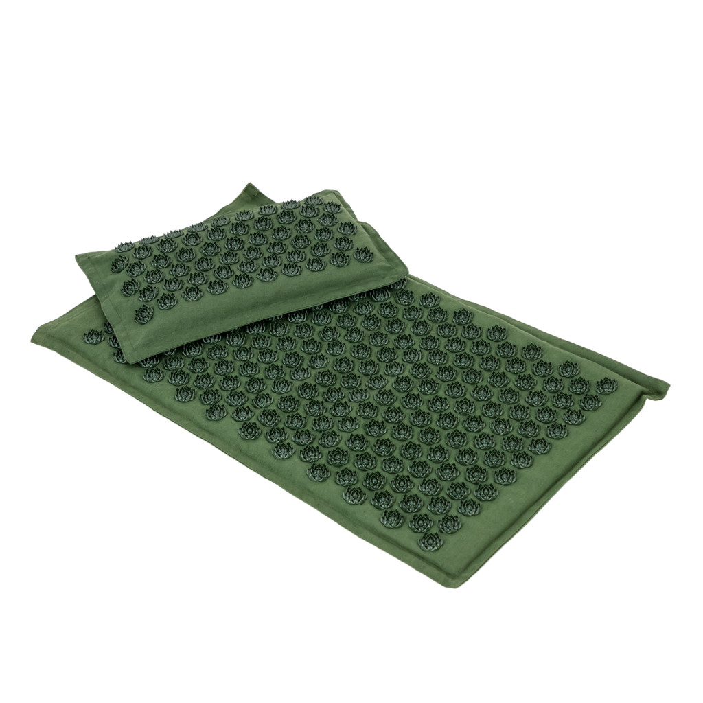 Acupressure Mat & Pillow – Organic Cotton, Coconut Husk & Lotus Spikes