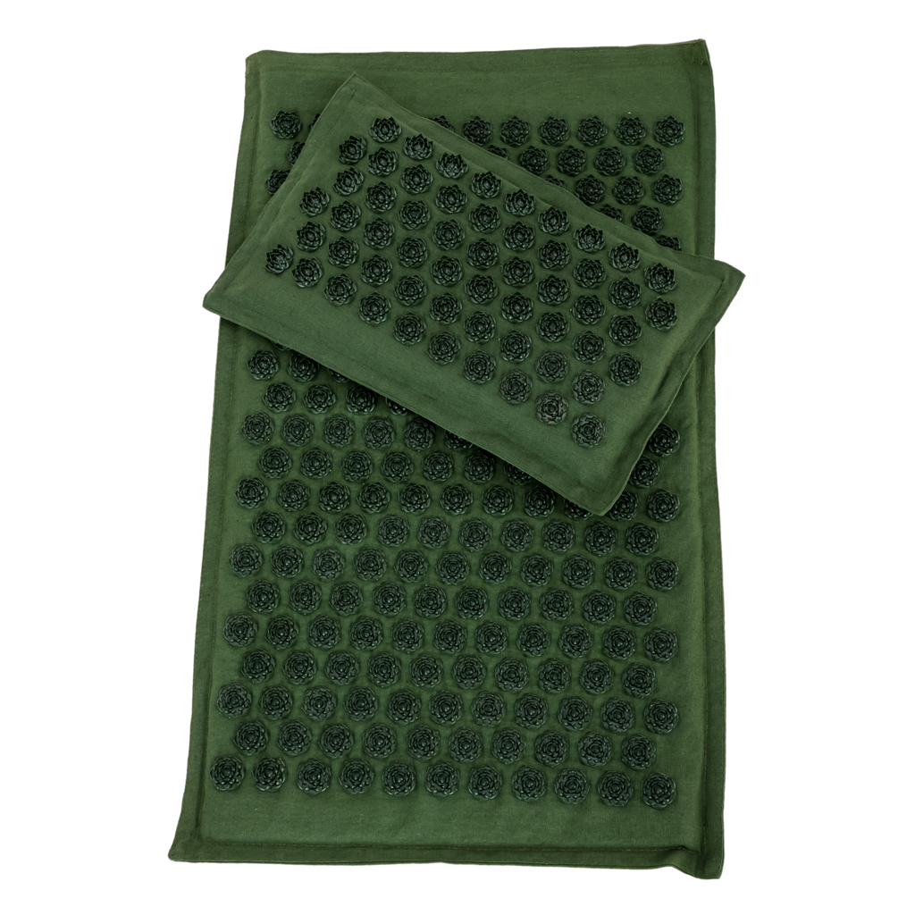 Acupressure Mat & Pillow – Organic Cotton, Coconut Husk & Lotus Spikes