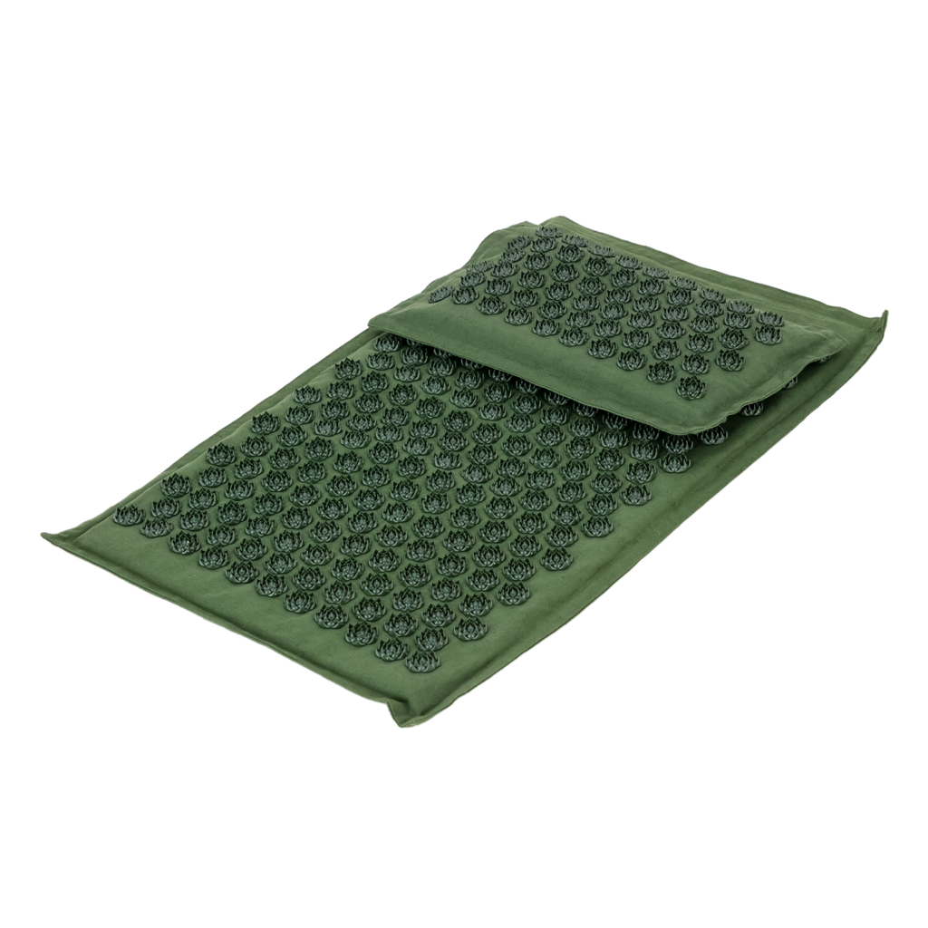 Acupressure Mat & Pillow – Organic Cotton, Coconut Husk & Lotus Spikes