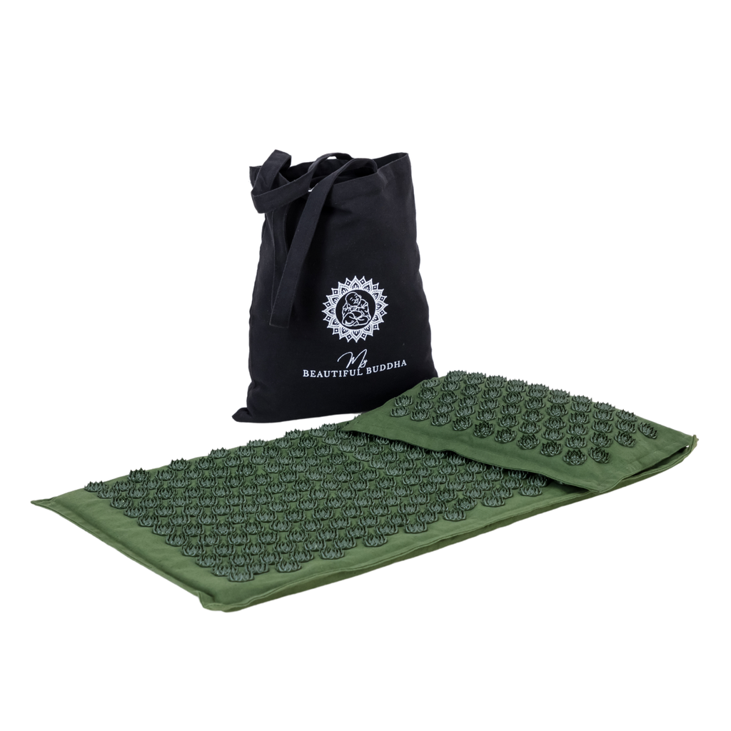 Acupressure Mat & Pillow – Organic Cotton, Coconut Husk & Lotus Spikes