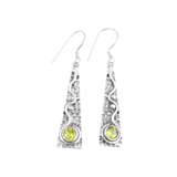 Geometric Peridot Dangle Earrings