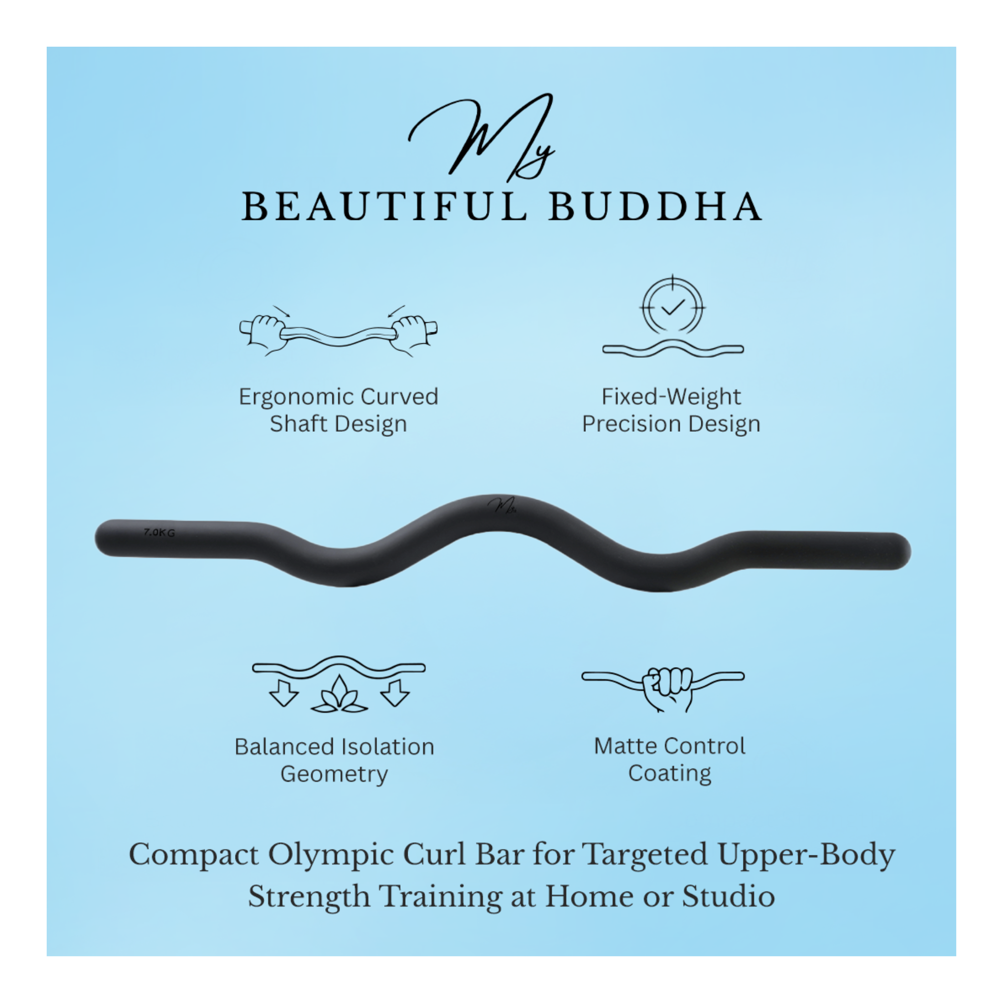 Weighted Curve Bar - Non Slip - Barre, Pilates, Sculpt, Yoga Flow