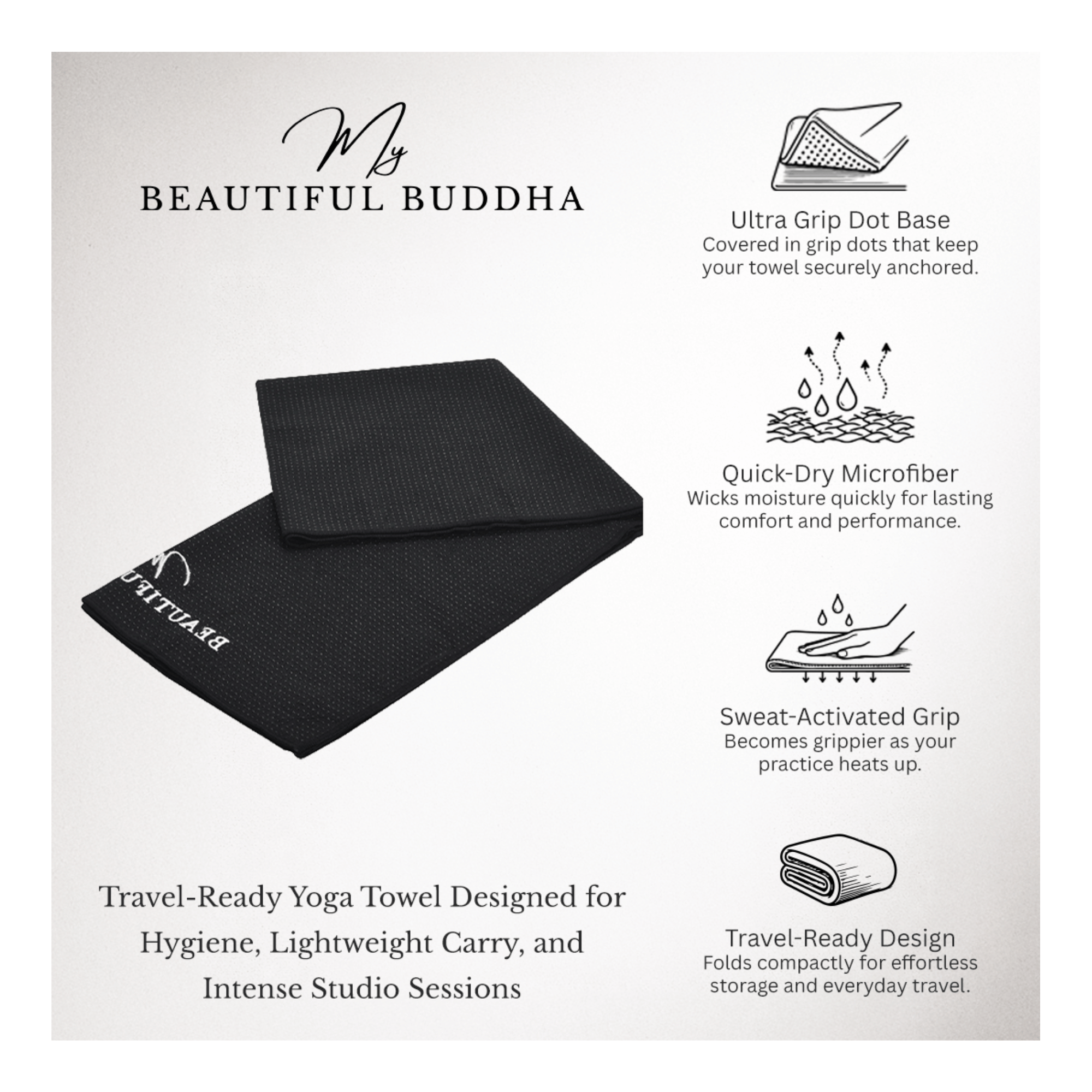 Yoga Mat Towel - Quick-Dry Ultra Grip Tech