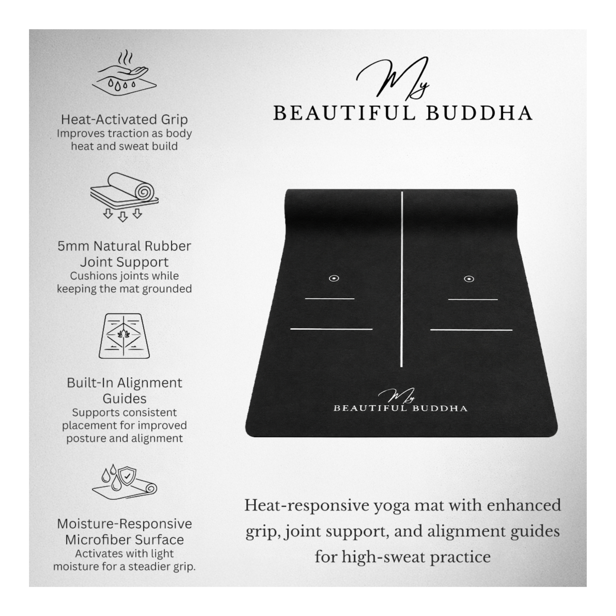 Sayag Heated Series – Heat Traction Control - Yoga Pilates Mat - 5mm - MBB