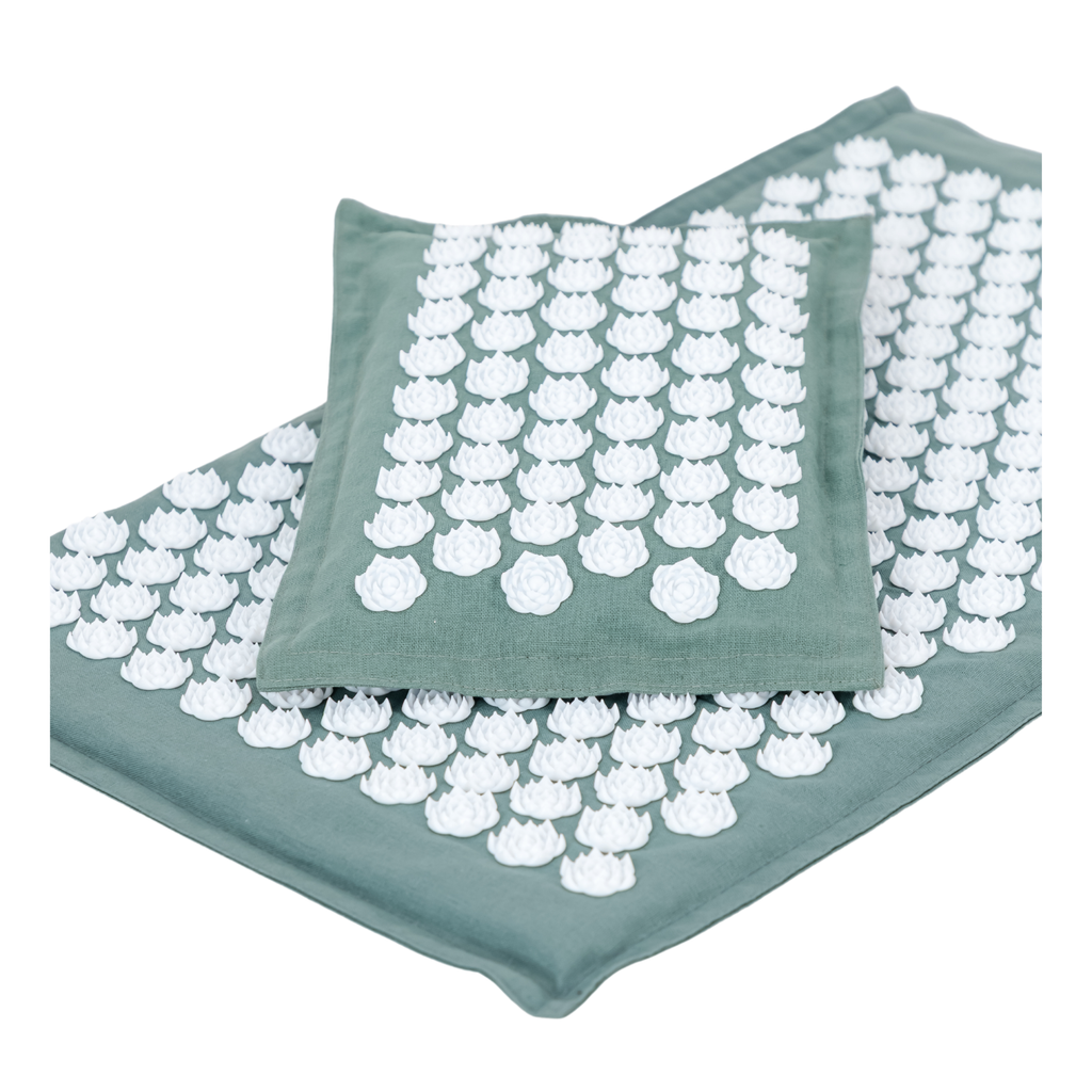 Acupressure Mat & Pillow – Organic Cotton, Coconut Husk & Lotus Spikes