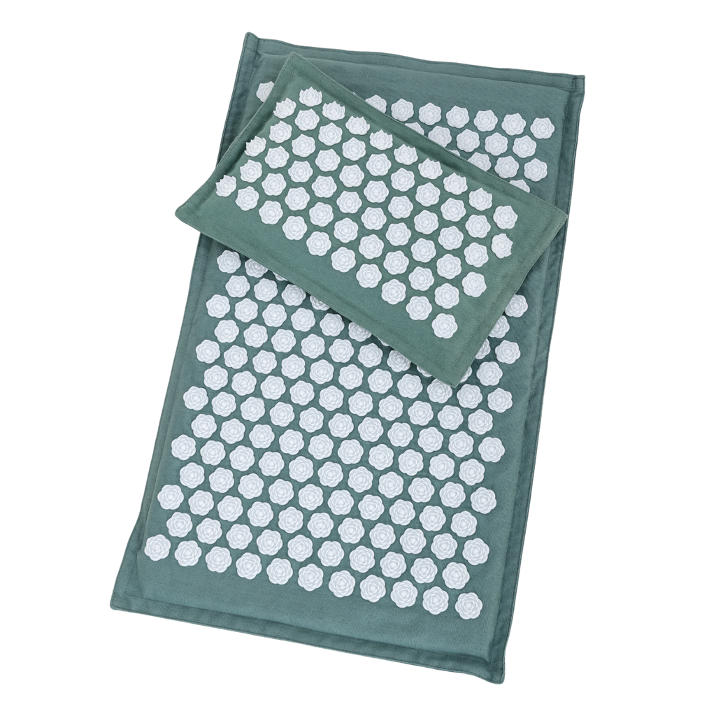 Acupressure Mat & Pillow – Organic Cotton, Coconut Husk & Lotus Spikes