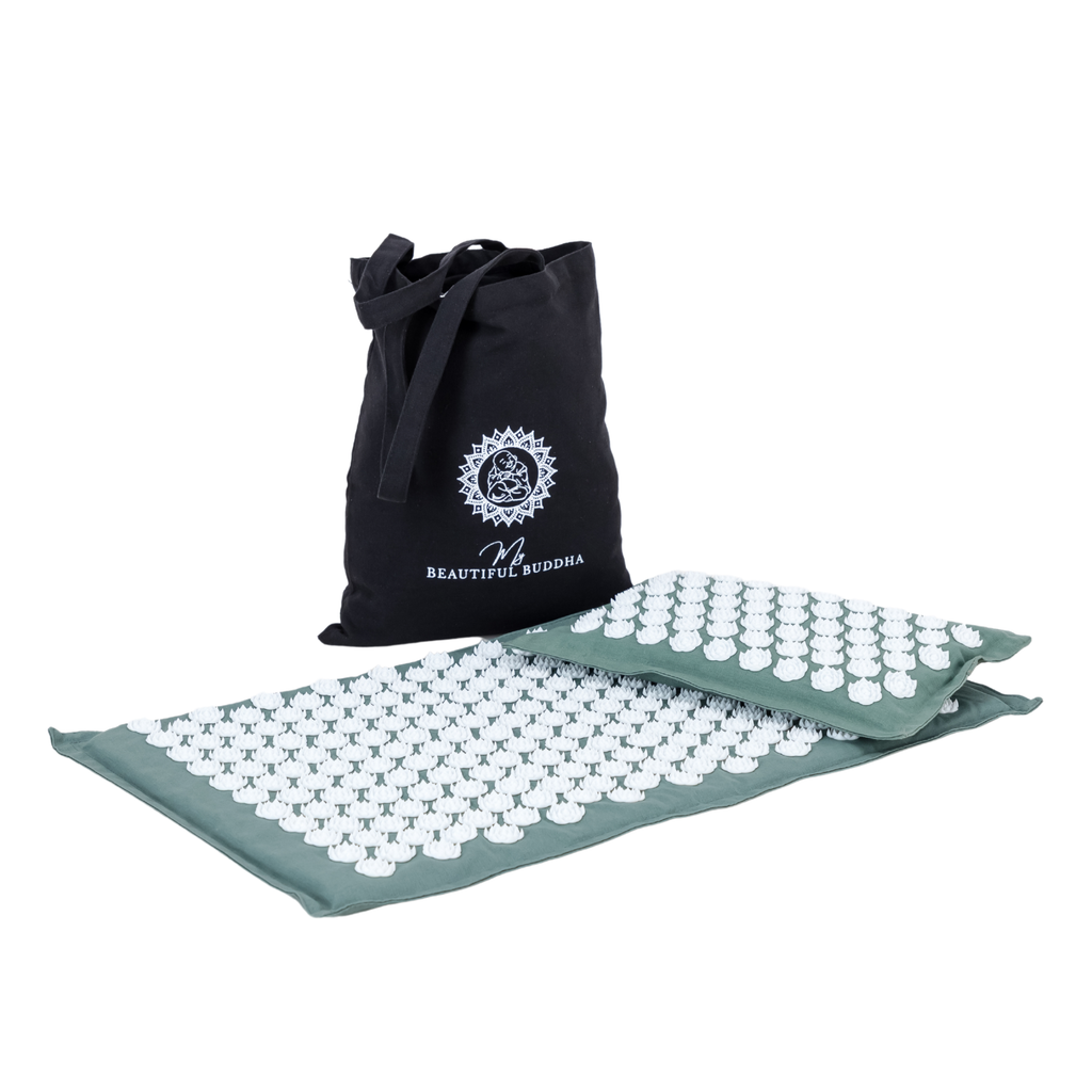 Acupressure Mat & Pillow – Organic Cotton, Coconut Husk & Lotus Spikes