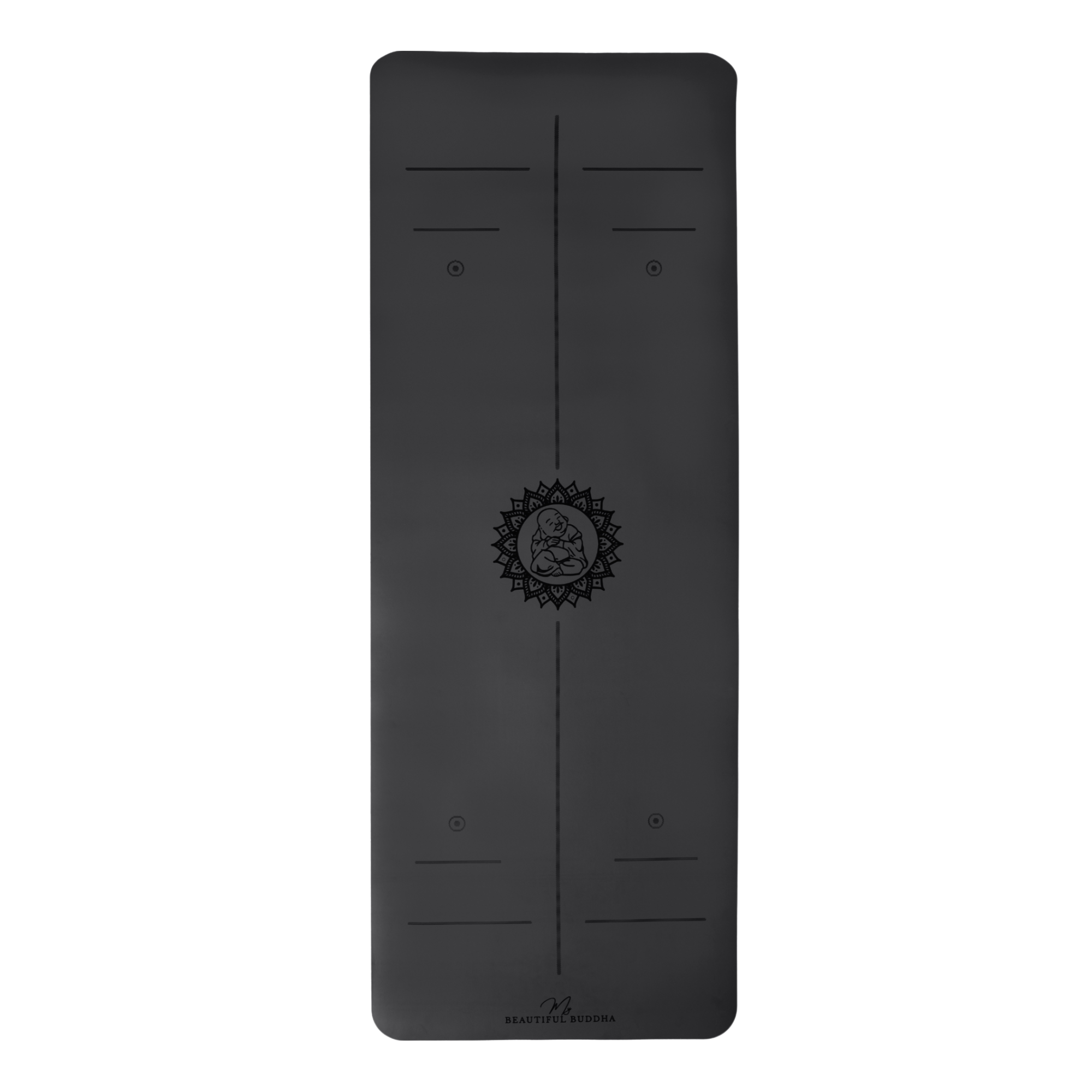 MBB Signature 5mm Studio Yoga Mat with a Carry Stretch Strap - Best Seller - Midnight Black