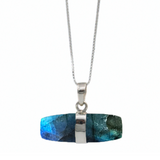 Labradorite Rectangle Bar Necklace