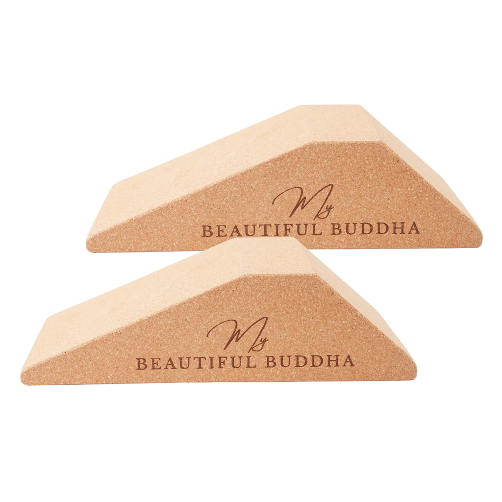 Trapezoid Cork Yoga Wedges – Angled Joint Support for Poses & Postures