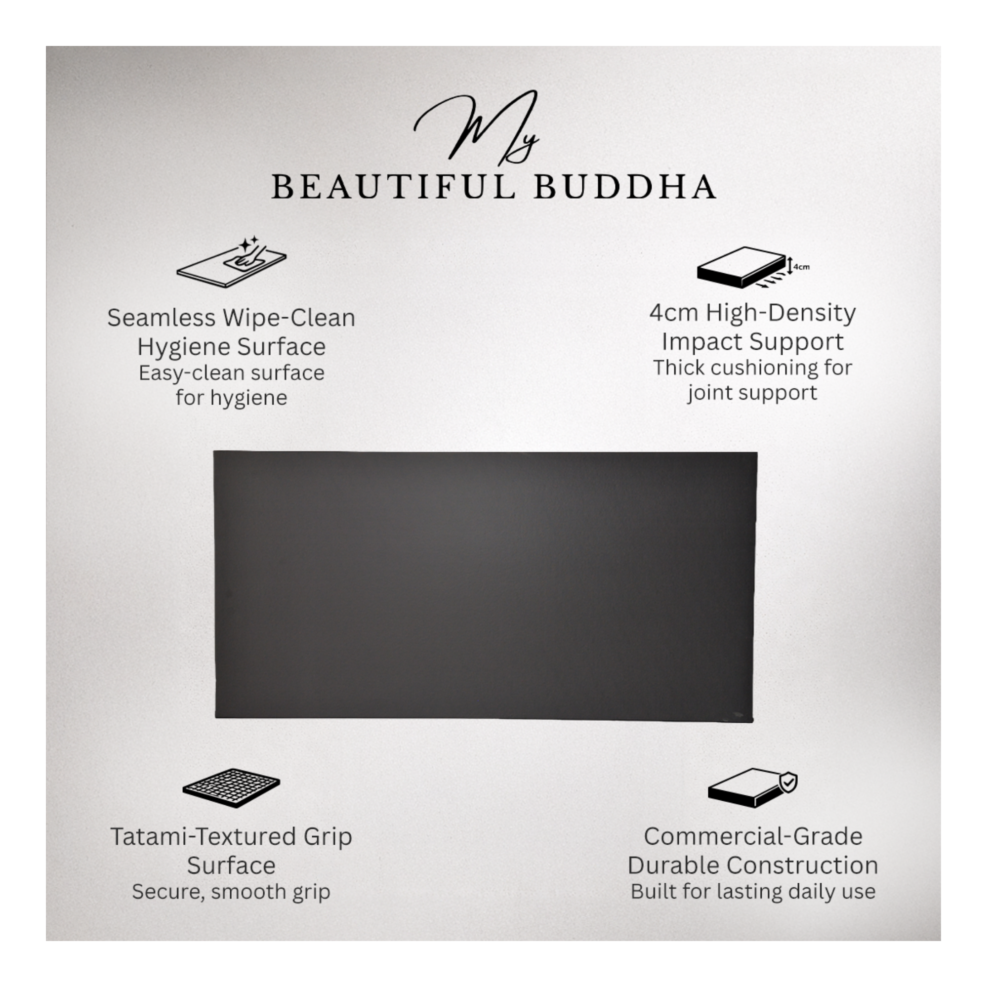 4cm Commercial Studio Mats -Seamless Wipe-Clean Hygiene Flooring- 2 x 1 M
