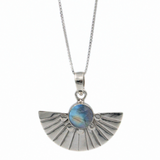 Textured Fan Labradorite Pendant