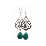 Detailed Turquoise Drop Earrings