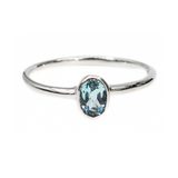 Simplistic Blue Topaz Oval Ring