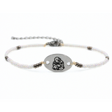 Pearl Silver Buddha Bracelet