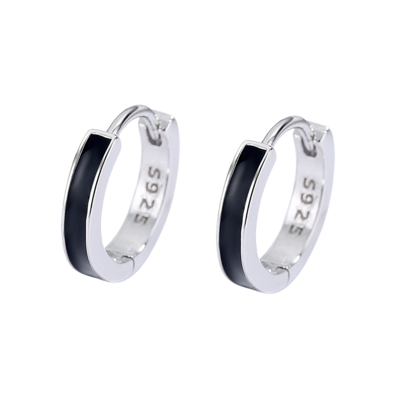 Minimalist Black Huggie Hoop Earrings