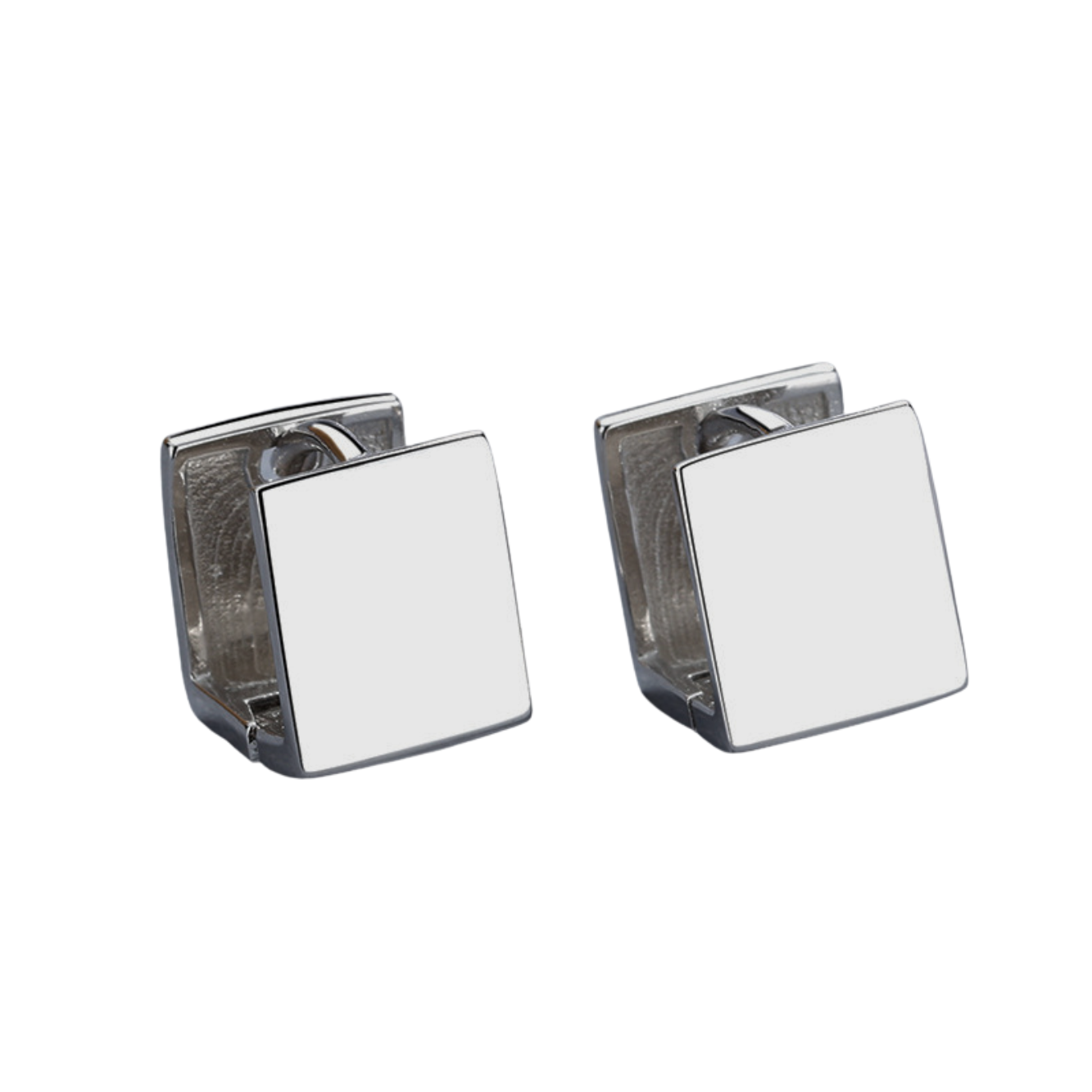 Chunky Cube Huggie Earrings