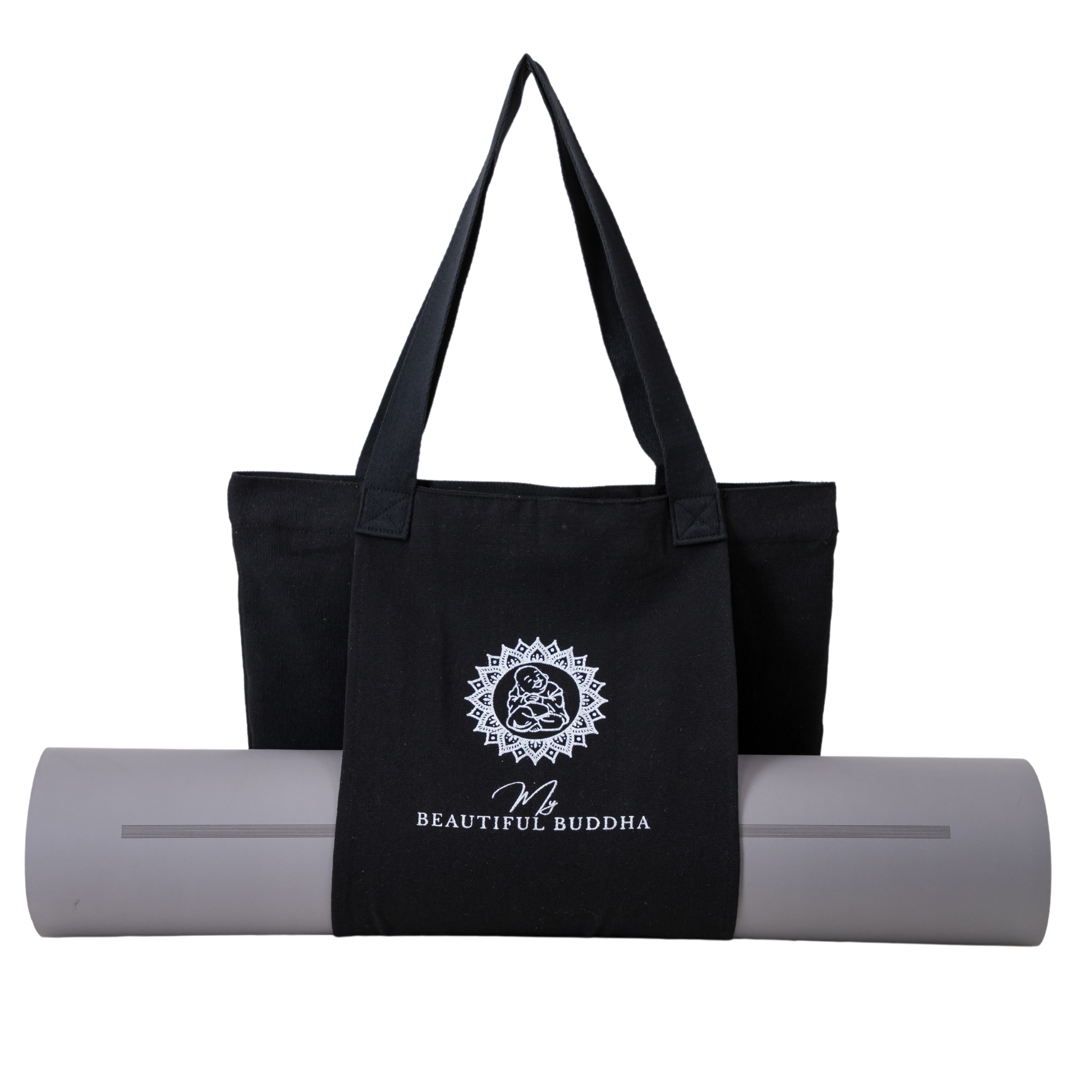 Shadow Cotton Tote Bag With Yoga Matt Holder